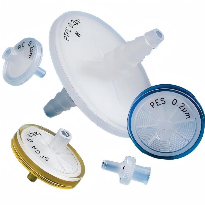 Filtration Teches - 25mm Diameter Syringe Filters, 0.45µm Pore PTFE Membrane, Nonsterile 50pcs Bulk Packaged